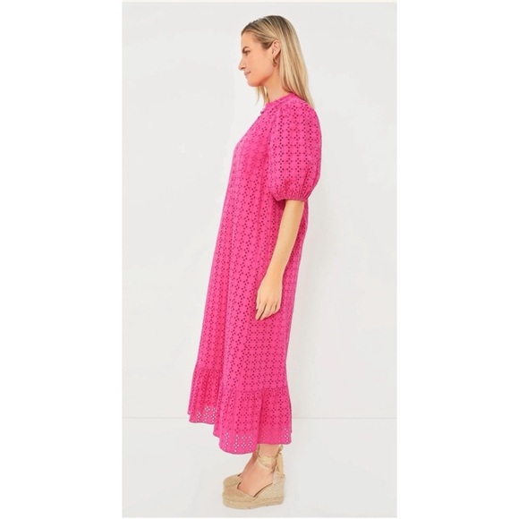 Tuckernuck Hyacinth House Pink Eyelet‎ Midi Tryall Dress Size Small - Picture 3 of 16